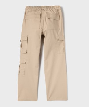 Pantalon coupe cargo straight avec taille élastique fille vue3 - GEMO 4G FILLE - GEMO