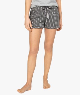 Short de pyjama femme imprimé à petits volants dans le bas à pois vue1 - GEMO(HOMWR FEM) - GEMO