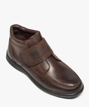 Boots homme confort en cuir fermeture scratch vue5 - GEMO (CONFORT) - GEMO