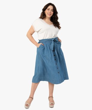 Jupe femme grande taille en chambray fermeture boutons vue5 - GEMO (G TAILLE) - GEMO