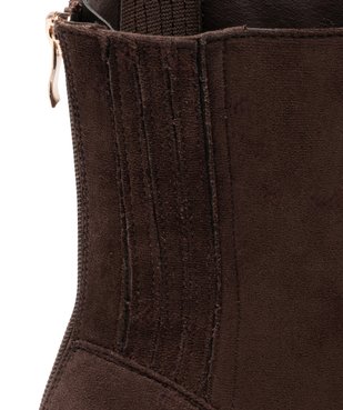 Boots en velours avec épaisse semelle crantée femme vue6 - GEMO (CASUAL) - GEMO