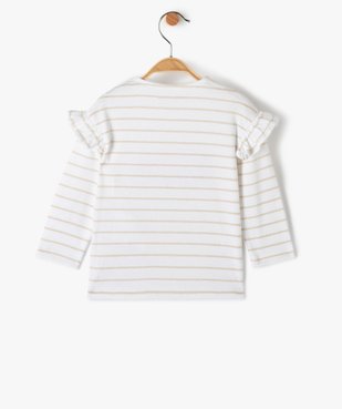 Tee-shirt bébé fille rayé à manches longues - LuluCastagnette vue3 - LULUCASTAGNETTE - GEMO