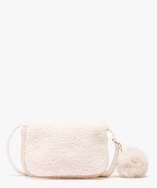 Sac bandoulière demi-lune en sherpa à pompon fille vue1 - GEMO (ENFANT) - GEMO