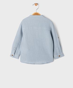 Chemise col rond en gaze de coton à manches retroussables bébé garçon vue5 - GEMO(BEBE DEBT) - GEMO