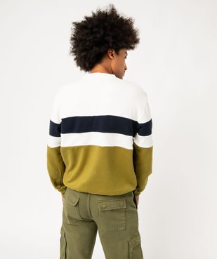 Sweat en maille bouclette tricolore homme vue3 - GEMO (HOMME) - GEMO