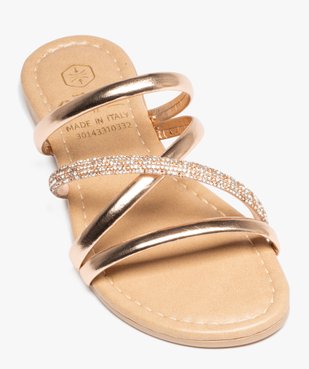 Mules fille à brides tubulaires à strass et métallisées vue5 - GEMO (ENFANT) - GEMO