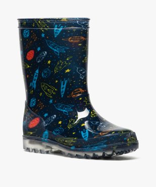 Bottes de pluie garçon motif fusées et semelle lumineuse vue2 - GEMO (ENFANT) - GEMO