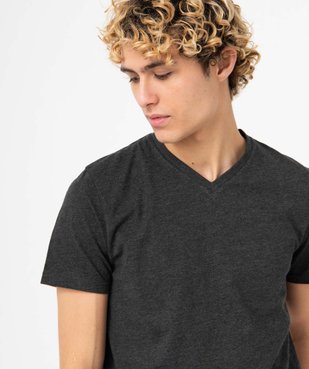 Tee-shirt à manches courtes et col V homme vue2 - GEMO 4G HOMME - GEMO