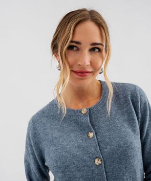 Gilet à col rond en maille fine femme vue4 - GEMO 4G FEMME - GEMO