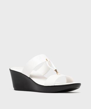 Mules à talon compensé et larges brides fantaisie femme vue2 - VALENTINA BALDA - GEMO