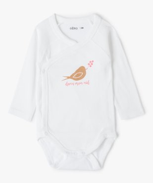Body bébé à manches longues en coton biologique (lot de 5) vue2 - GEMO C4G BEBE - GEMO
