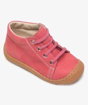 Chaussures premiers pas bébé fille en cuir à lacets vue5 - GEMO(BEBE DEBT) - GEMO