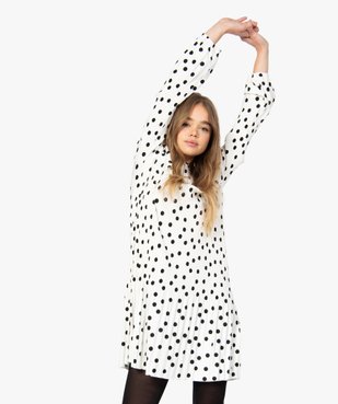 Robe femme en maille plissée à motifs vue1 - GEMO(FEMME PAP) - GEMO