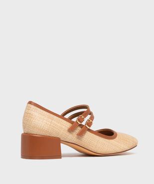 Escarpins en toile aspect raphia femme - Follow Me vue4 - FOLLOW ME - GEMO