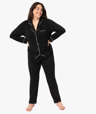 Pyjama femme grande taille deux pièces : chemise et pantalon vue1 - GEMO(HOMWR FEM) - GEMO