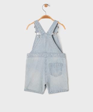 Salopette en jean courte à rayures bébé vue4 - GEMO(BEBE DEBT) - GEMO