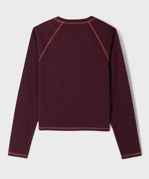 Tee-shirt manches longues coupe courte imprimé fille vue3 - GEMO 4G FILLE - GEMO
