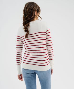 Pull fin en viscose à rayures femme vue5 - GEMO 4G FEMME - GEMO