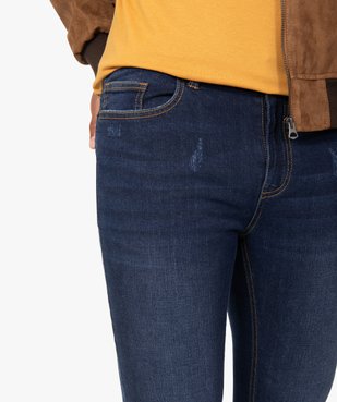 Jean homme skinny avec traces d'usure et délavage économe en eau vue2 - GEMO C4G HOMME - GEMO