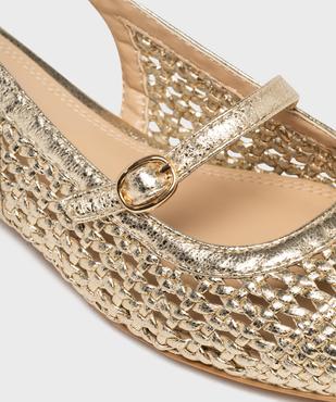 Escarpins slingback à talon plat et tige ajourée femme vue6 - FOLLOW ME - GEMO