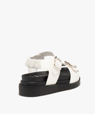 Sandales femme à semelle plateforme crantée et brides unies vue4 - GEMO (CASUAL) - GEMO
