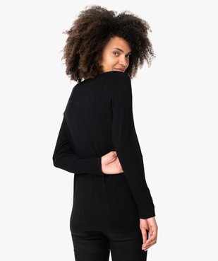 Gilet femme en maille fine avec col rond et boutons métalliques vue3 - GEMO(FEMME PAP) - GEMO