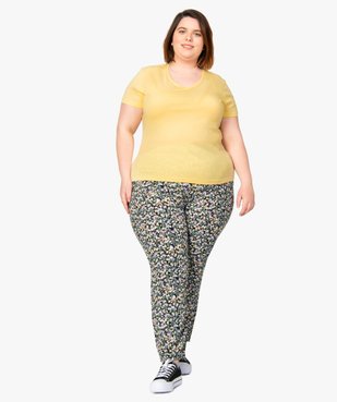 Tee-shirt femme à manches courtes et col V vue5 - GEMO (G TAILLE) - GEMO