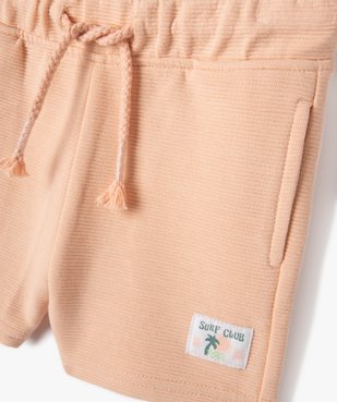 Short bébé en maille côtelée à taille élastiquée vue2 - GEMO(BEBE DEBT) - GEMO