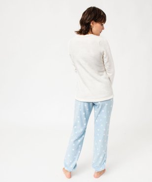 Pyjama chaud en maille peluche douillette femme vue3 - GEMO(HOMWR FEM) - GEMO