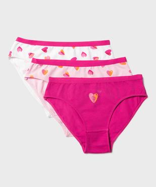 Slips imprimés fille (lot de 3) vue1 - GEMO 4G FILLE - GEMO