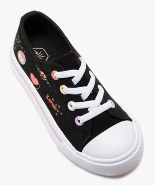 Tennis fille en toile imprimée fermeture lacets élastiques vue5 - GEMO C4G FILLE - GEMO