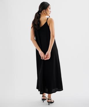 Robe longue à fines bretelles en maille texturée femme vue3 - GEMO 4G FEMME - GEMO