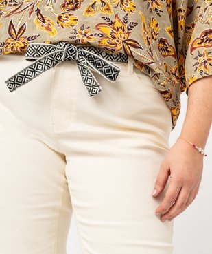 Pantacourt en toile avec ceinture tissée femme grande taille vue2 - GEMO 4G GT - GEMO