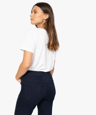 Tee-shirt femme à col V et manches courtes vue3 - GEMO(FEMME PAP) - GEMO