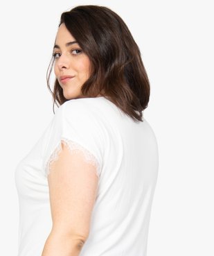 Tee-shirt femme sans manches avec finitions dentelle vue2 - GEMO (G TAILLE) - GEMO