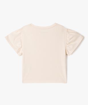 Tee-shirt à manches courtes froncées avec motif fille - LuluCastagnette vue3 - LULU CASTAGNETTE GEMO FOR GOOD - GEMO