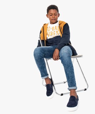 Sweat garçon zippé bicolore à capuche vue5 - GEMO (ENFANT) - GEMO