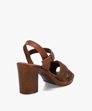 Sandales femme à talon haut et brides tressées vue4 - GEMO(URBAIN) - GEMO