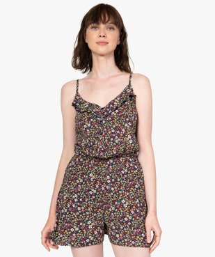 Combi-short femme imprimé à fines bretelles vue1 - GEMO(FEMME PAP) - GEMO