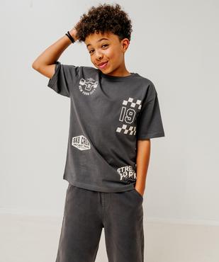 Tee-shirt manches courtes coupe oversize garçon vue6 - GEMO 4G GARCON - GEMO
