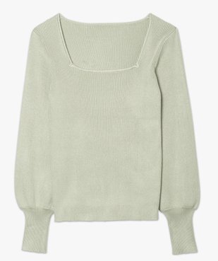 Pull femme en maille côtelée avec grand col carré vue4 - GEMO(FEMME PAP) - GEMO