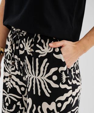 Pantalon large et fluide imprimé femme vue2 - GEMO 4G FEMME - GEMO