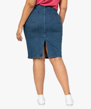 Jupe femme en jean fendue vue3 - GEMO (G TAILLE) - GEMO