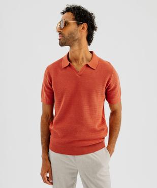 Polo manches courtes en maille fantaisie homme vue3 - GEMO 4G HOMME - GEMO