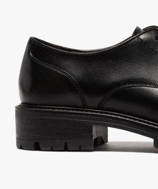Derbies femme unis à semelle crantée vue6 - GEMO (CASUAL) - GEMO