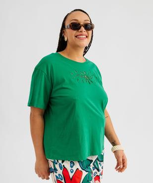 Tee-shirt manches courtes avec motif brodé femme grande taille vue2 - GEMO (G TAILLE) - GEMO