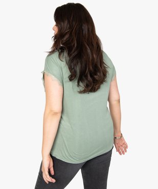 Tee-shirt femme sans manches avec finitions dentelle vue3 - GEMO (G TAILLE) - GEMO