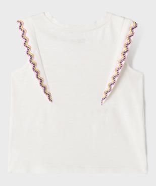 Débardeur en jersey de coton flammé à détail brodé fille vue3 - GEMO 4G FILLE - GEMO