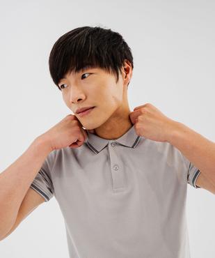Polo à manches courtes et finitions fantaisie homme vue2 - GEMO 4G HOMME - GEMO