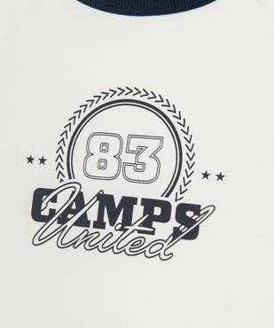 Tee-shirt manches courtes avec finitions contrastantes fille - Camps United vue2 - CAMPS GEMO FOR GOOD - GEMO